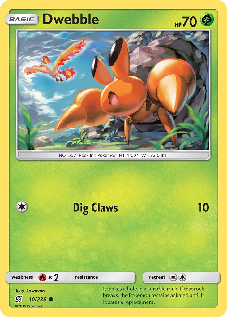 Dwebble 010/236 — Unified Minds (English Pokémon TCG card)