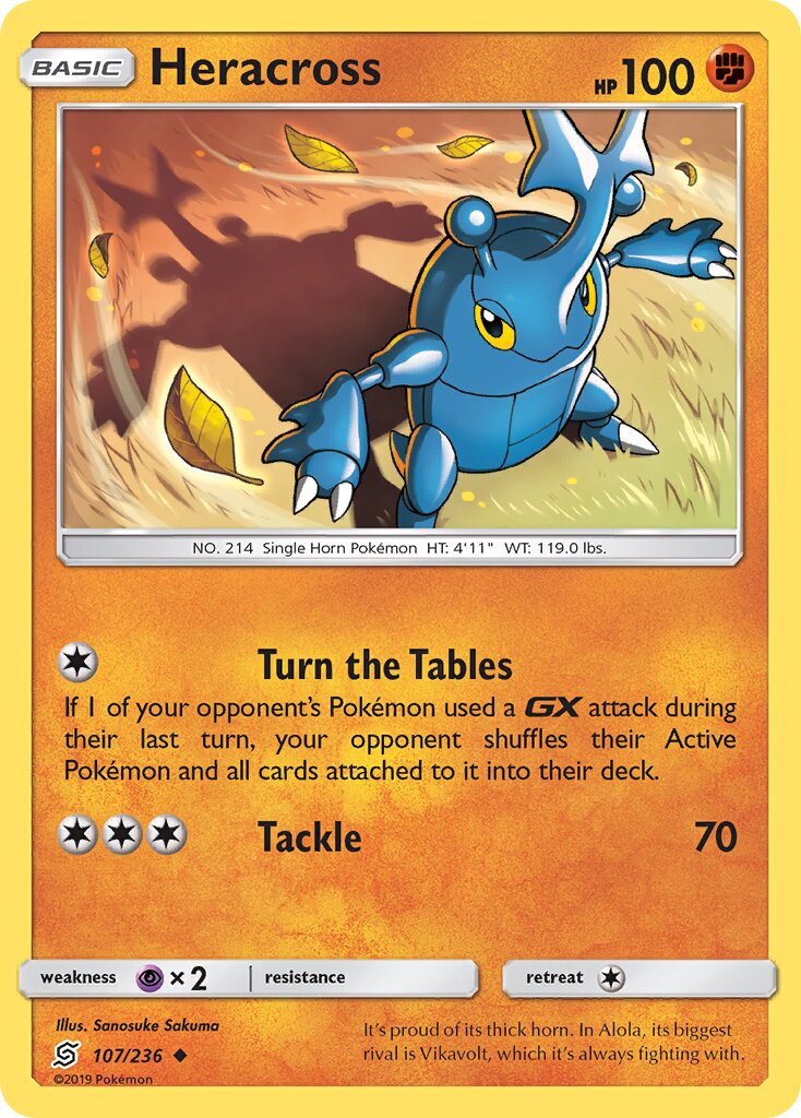 Heracross 107/236 — Unified Minds (English Pokémon TCG card)