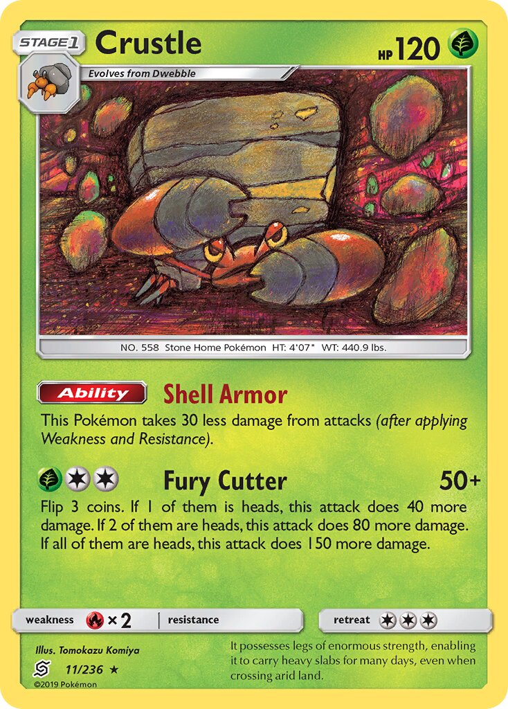 Crustle 011/236 — Unified Minds (English Pokémon TCG card)