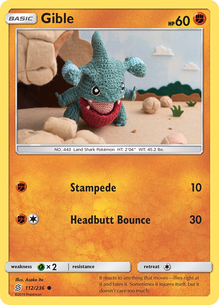 Gible 112/236 — Unified Minds (English Pokémon TCG card)