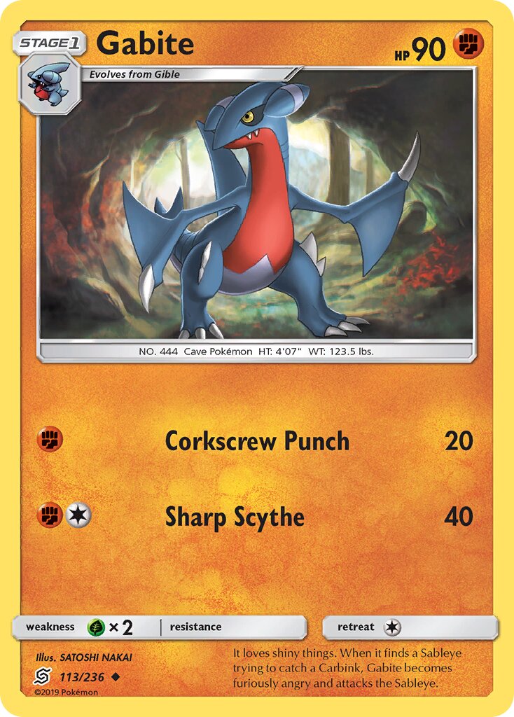 Gabite 113/236 — Unified Minds (English Pokémon TCG card)
