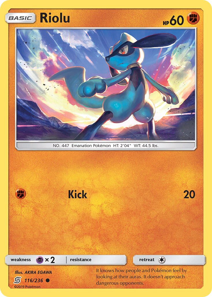 Riolu 116/236 — Unified Minds (English Pokémon TCG card)