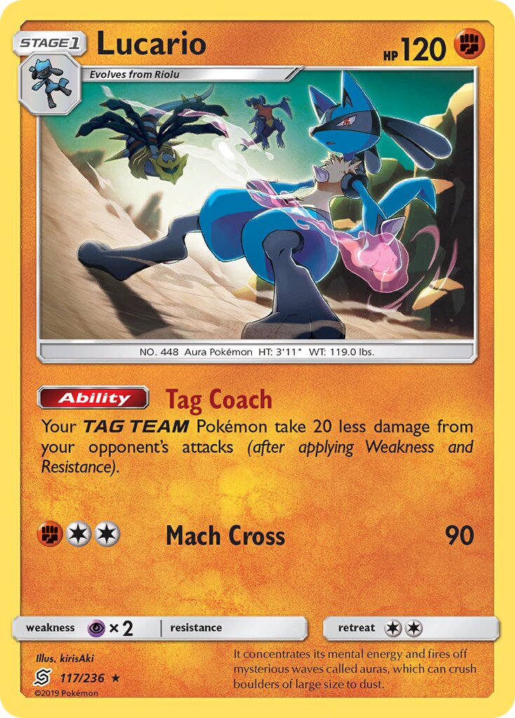 Lucario 117/236 — Unified Minds (English Pokémon TCG card)