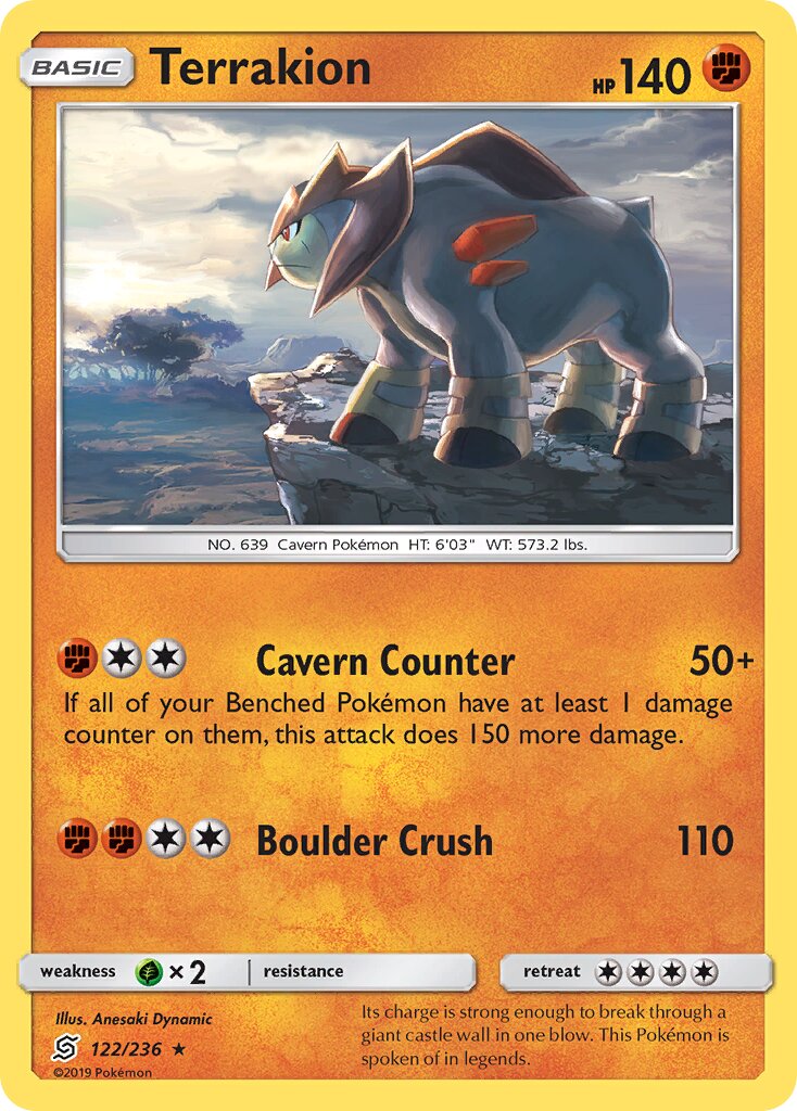 Terrakion 122/236 — Unified Minds (English Pokémon TCG card)