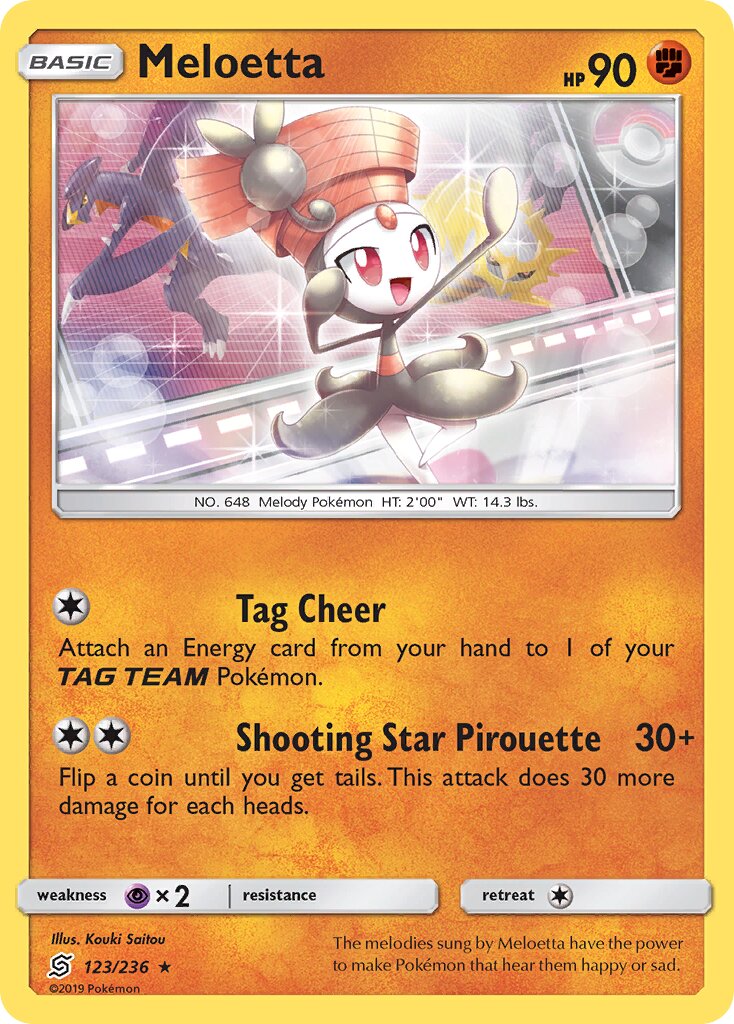 Meloetta 123/236 — Unified Minds (English Pokémon TCG card)
