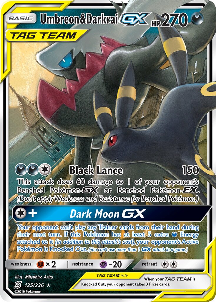 Umbreon & Darkrai-GX 125/236 — Unified Minds (English Pokémon TCG card)