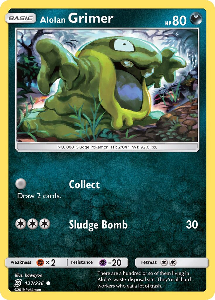 Alolan Grimer 127/236 — Unified Minds (English Pokémon TCG card)