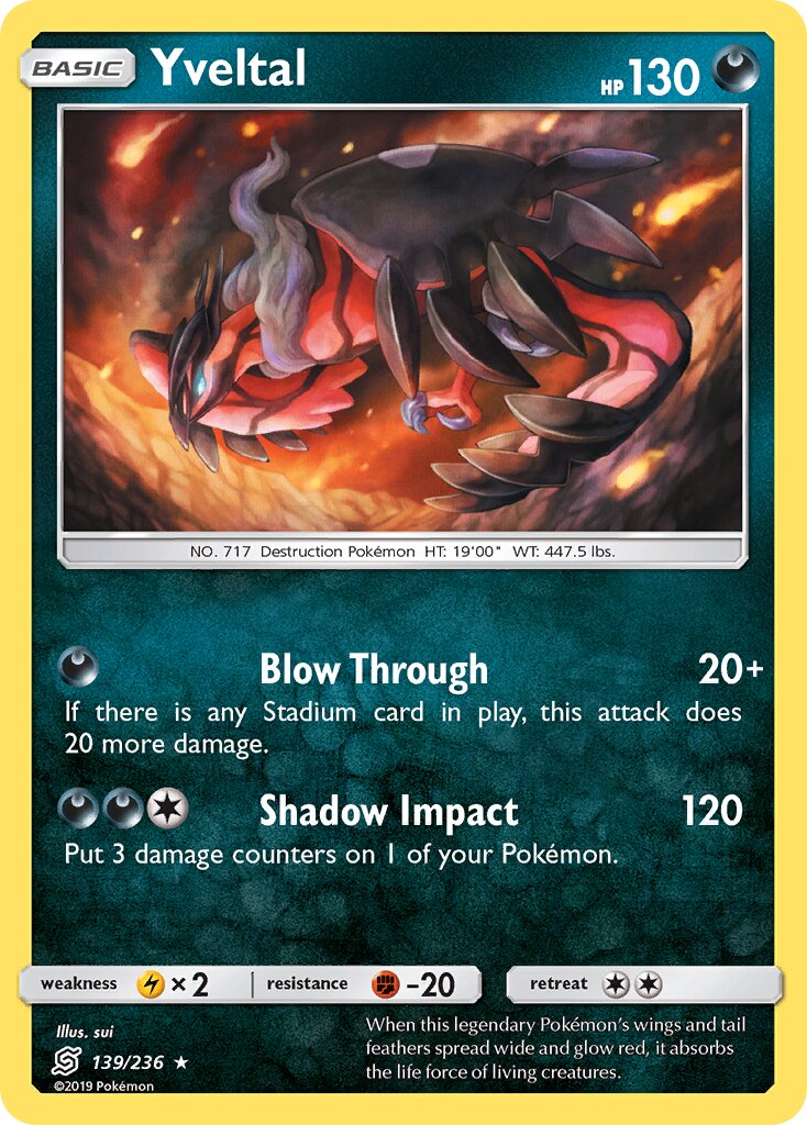 Yveltal 139/236 — Unified Minds (English Pokémon TCG card)
