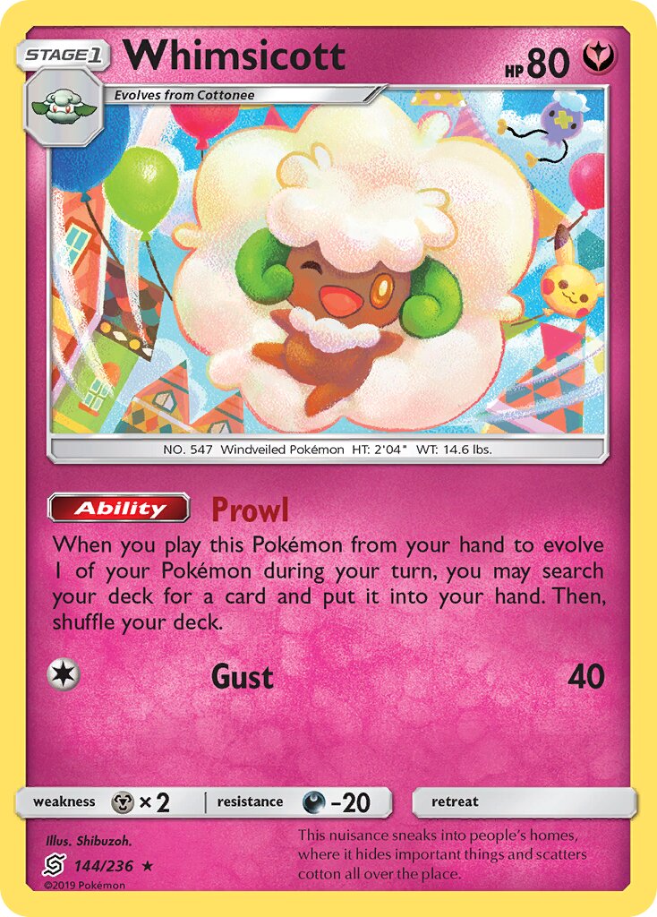 Whimsicott 144/236 — Unified Minds (English Pokémon TCG card)
