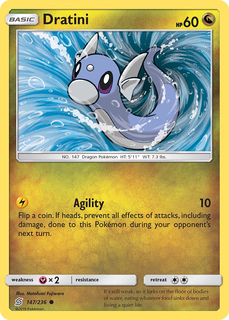 Dratini 147/236 — Unified Minds (English Pokémon TCG card)