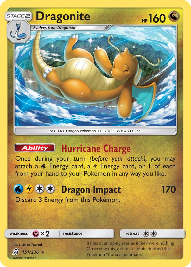 Dragonite 151/236 — Unified Minds (English Pokémon TCG card)