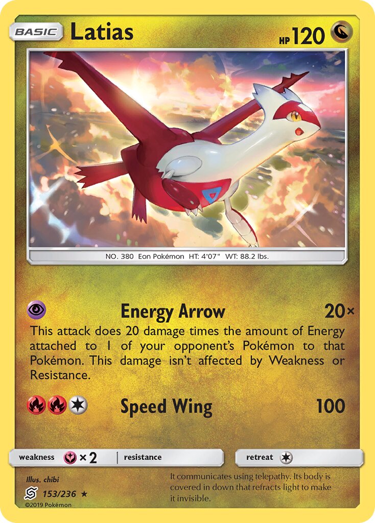 Latias 153/236 — Unified Minds (English Pokémon TCG card)
