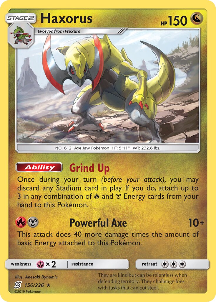 Haxorus 156/236 — Unified Minds (English Pokémon TCG card)