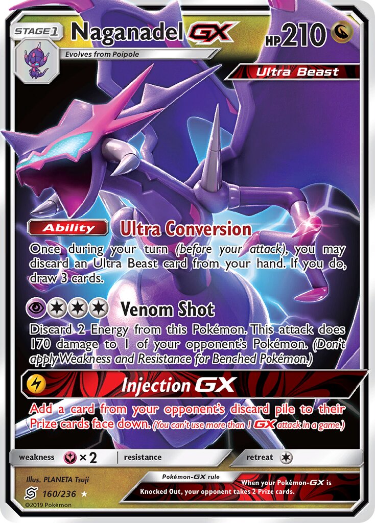 Naganadel-GX 160/236 — Unified Minds (English Pokémon TCG card)
