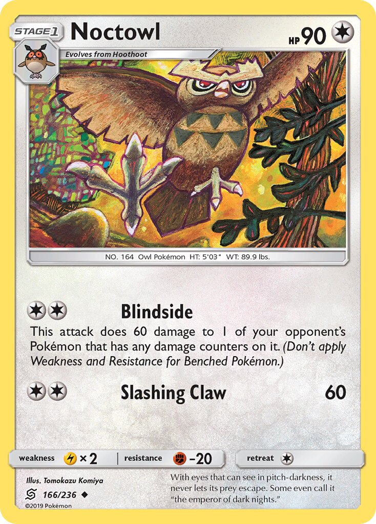 Noctowl 166/236 — Unified Minds (English Pokémon TCG card)