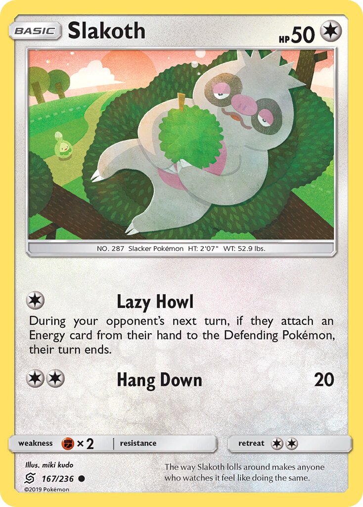 Slakoth 167/236 — Unified Minds (English Pokémon TCG card)