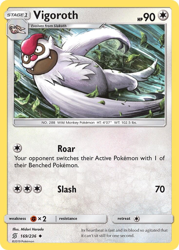 Vigoroth 169/236 — Unified Minds (English Pokémon TCG card)