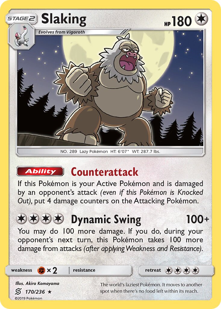 Slaking 170/236 — Unified Minds (English Pokémon TCG card)