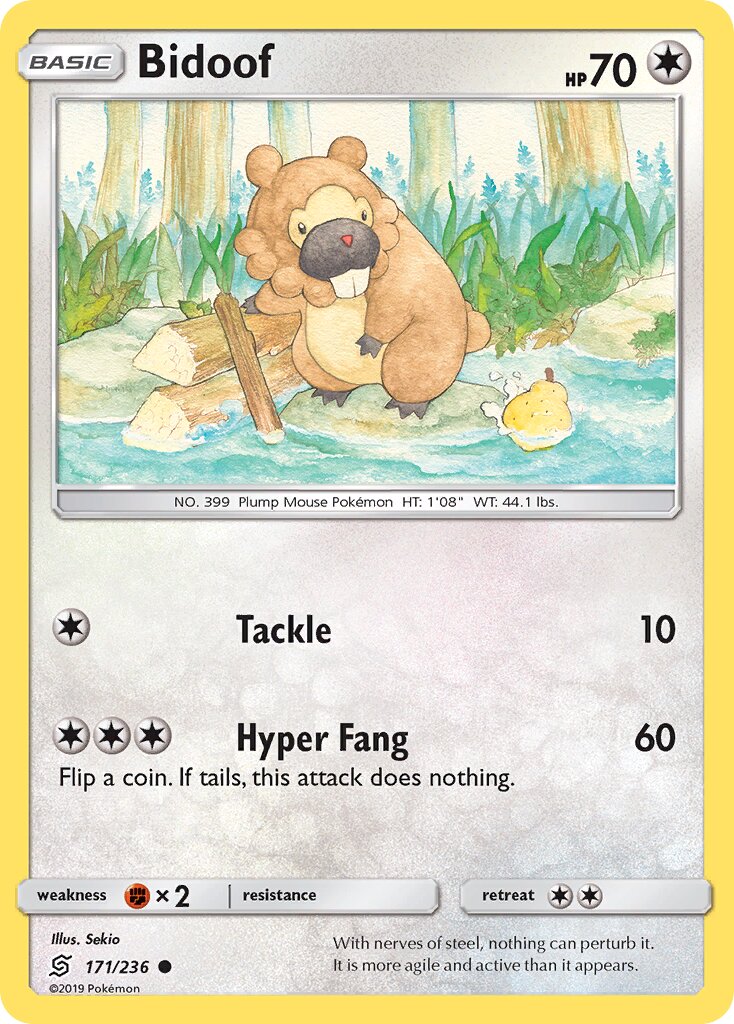 Bidoof 171/236 — Unified Minds (English Pokémon TCG card)