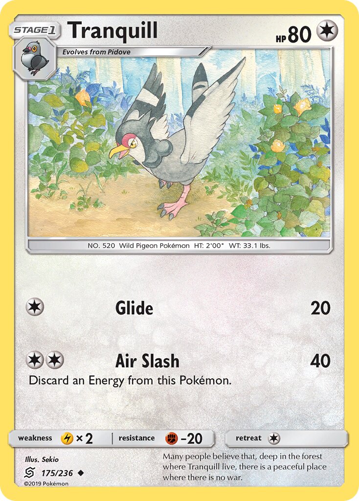 Tranquill 175/236 — Unified Minds (English Pokémon TCG card)