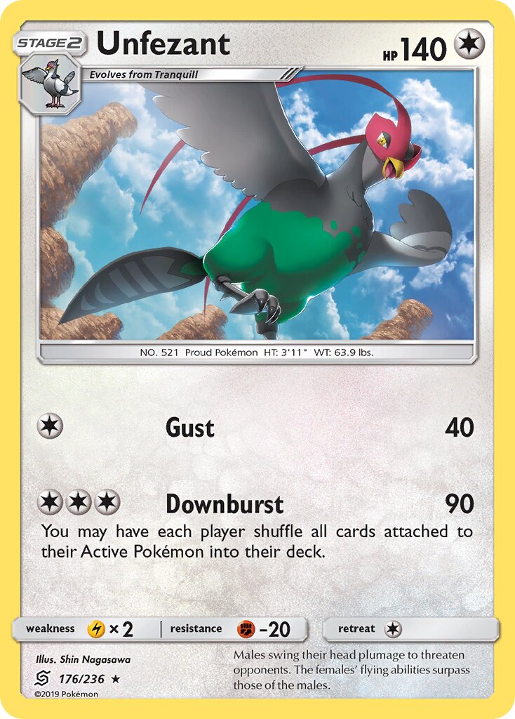 Unfezant 176/236 — Unified Minds (English Pokémon TCG card)