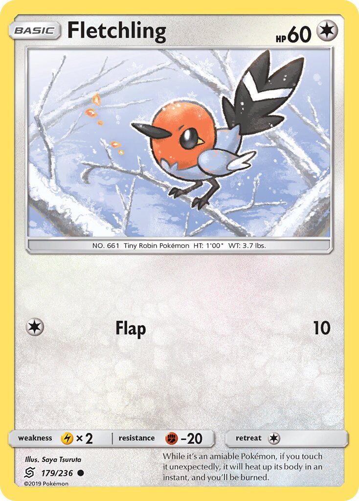 Fletchling 179/236 — Unified Minds (English Pokémon TCG card)