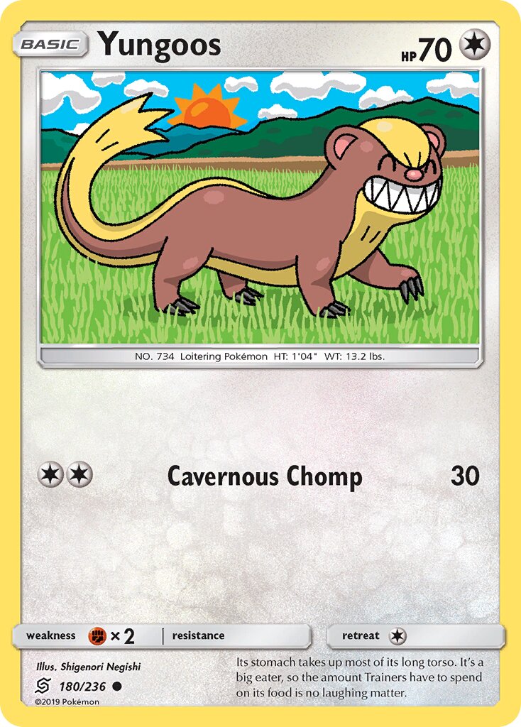 Yungoos 180/236 — Unified Minds (English Pokémon TCG card)