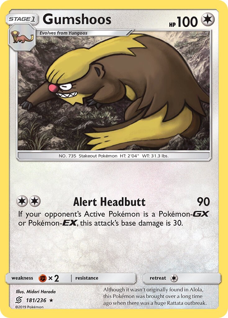 Gumshoos 181/236 — Unified Minds (English Pokémon TCG card)