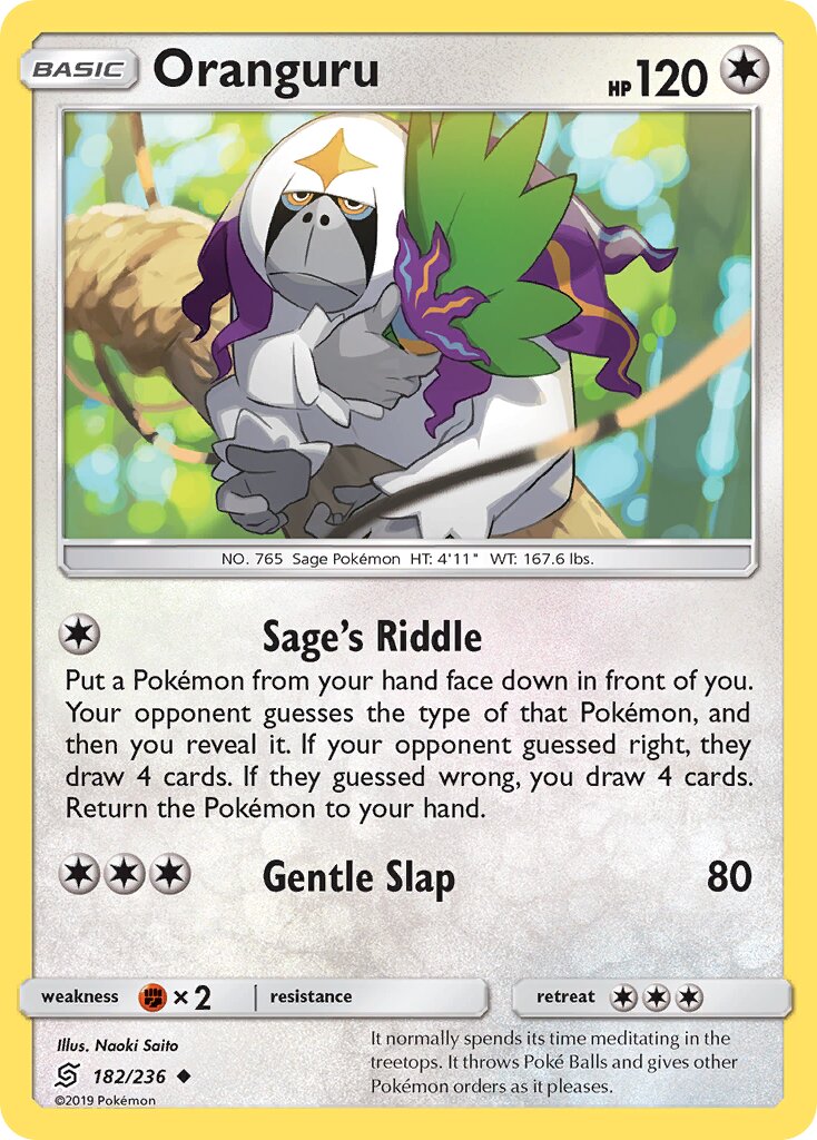 Oranguru 182/236 — Unified Minds (English Pokémon TCG card)