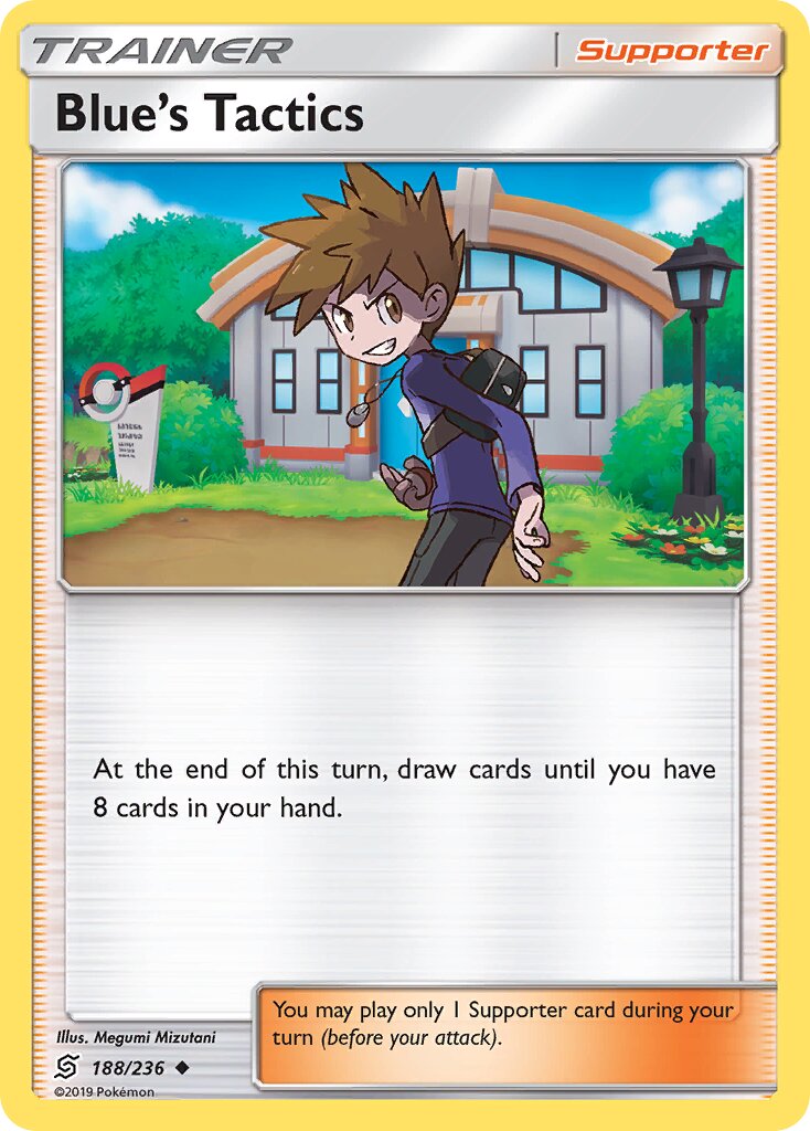 Blue's Tactics 188/236 — Unified Minds (English Pokémon TCG card)