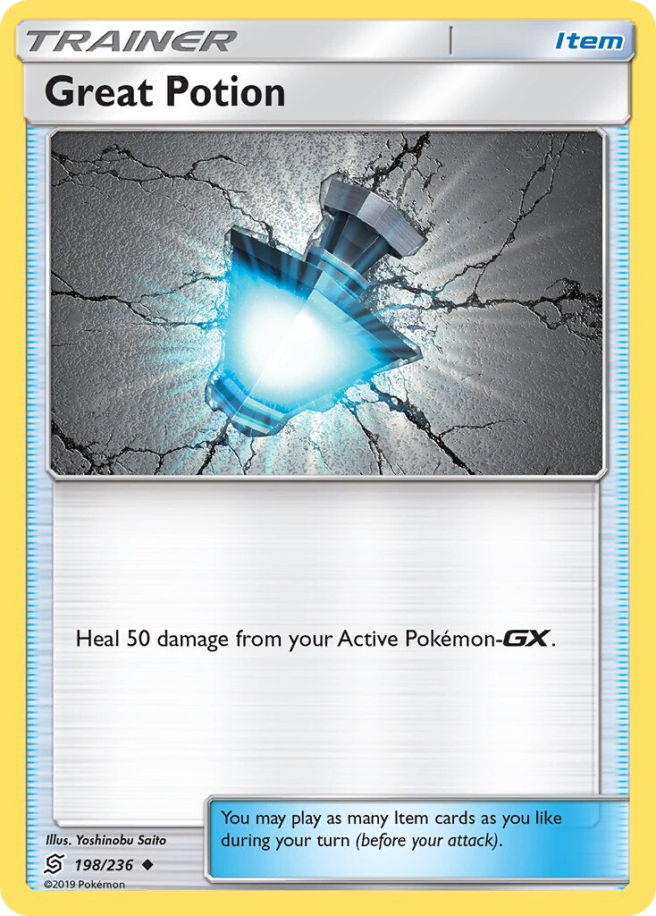 Great Potion 198/236 — Unified Minds (English Pokémon TCG card)