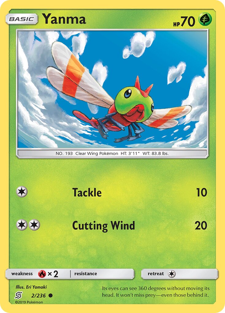Yanma 002/236 — Unified Minds (English Pokémon TCG card)