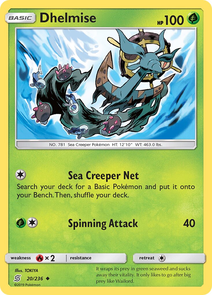 Dhelmise 020/236 — Unified Minds (English Pokémon TCG card)