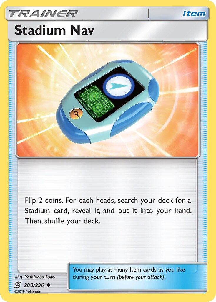 Stadium Nav 208/236 — Unified Minds (English Pokémon TCG card)
