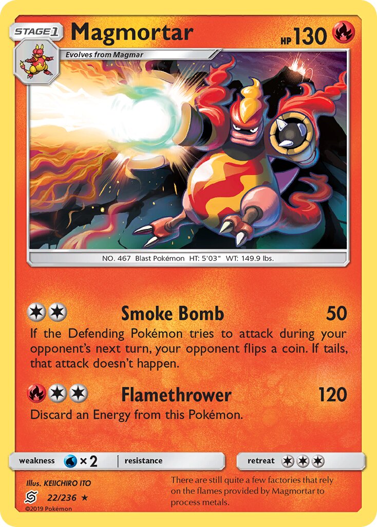 Magmortar 022/236 — Unified Minds (English Pokémon TCG card)