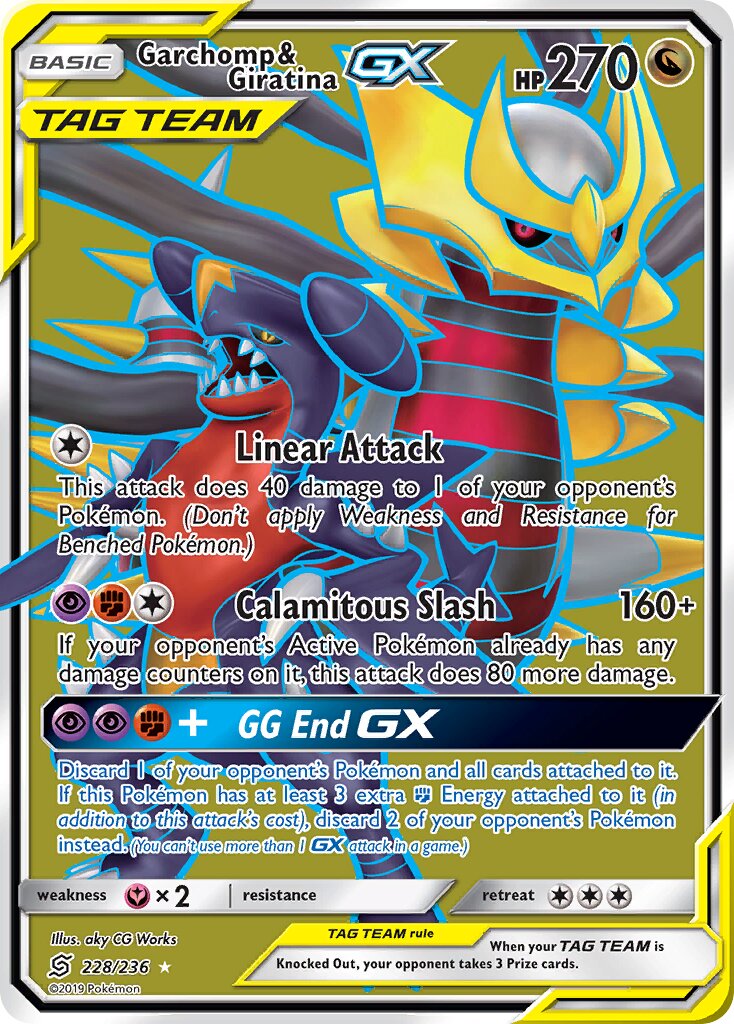 Garchomp & Giratina-GX 228/236 — Unified Minds (English Pokémon TCG card)