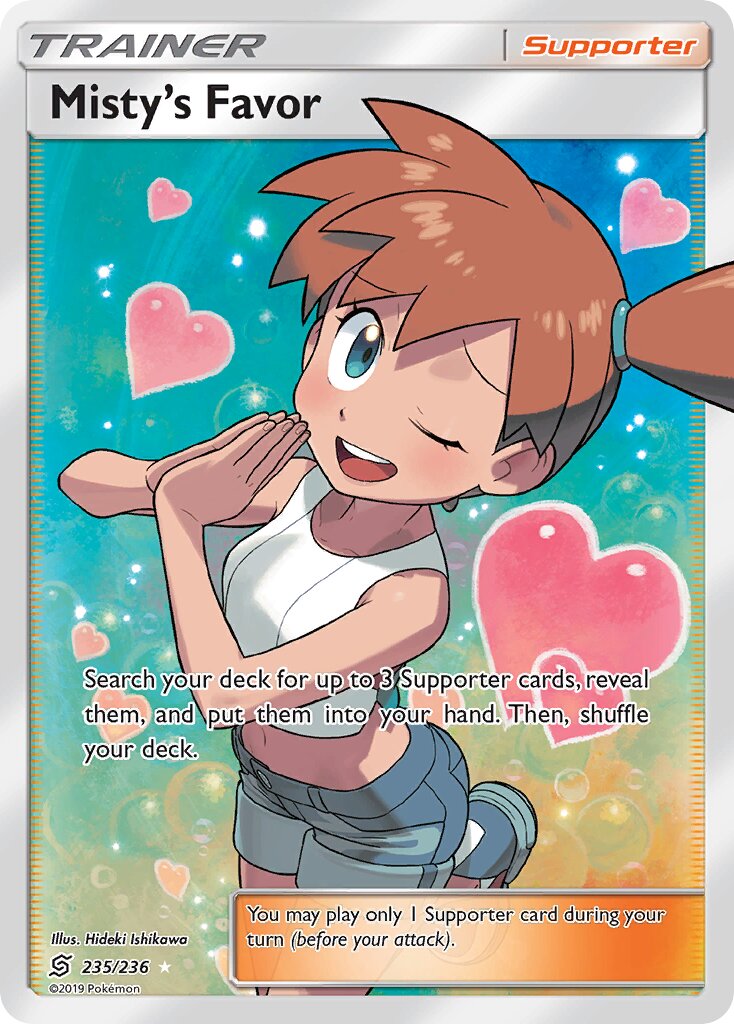 Misty's Favor 235/236 — Unified Minds (English Pokémon TCG card)