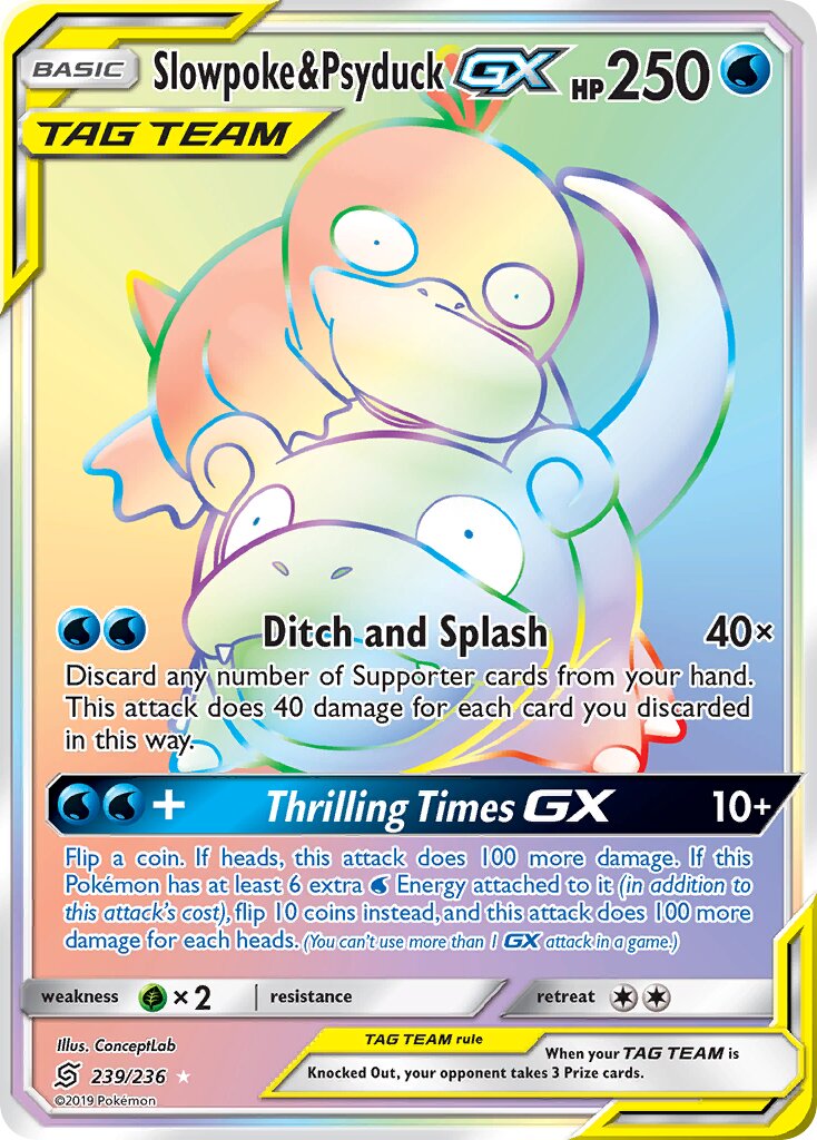 Slowpoke & Psyduck-GX 239/236 — Unified Minds (English Pokémon TCG card)