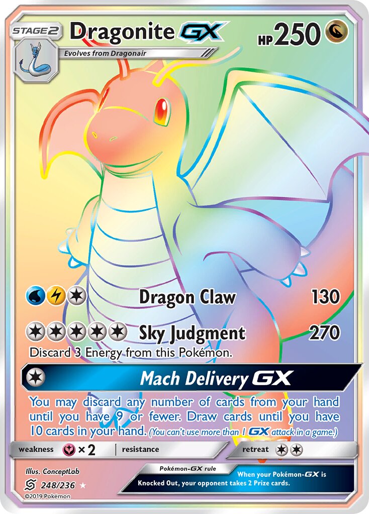 Dragonite-GX 248/236 — Unified Minds (English Pokémon TCG card)