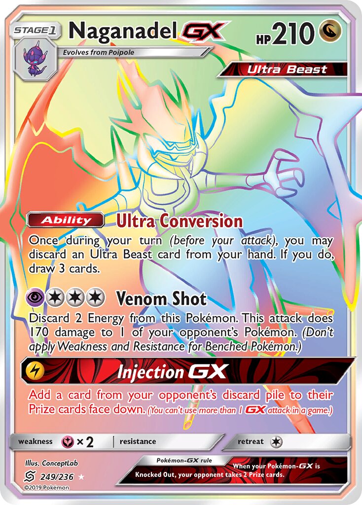 Naganadel-GX 249/236 — Unified Minds (English Pokémon TCG card)