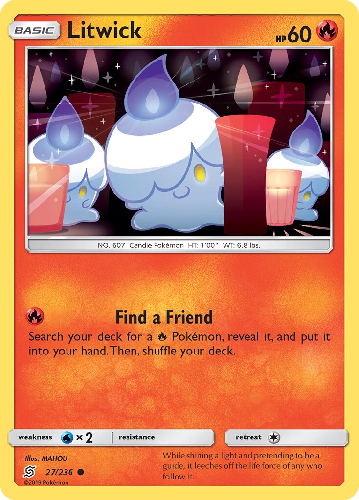 Litwick 027/236 — Unified Minds (English Pokémon TCG card)