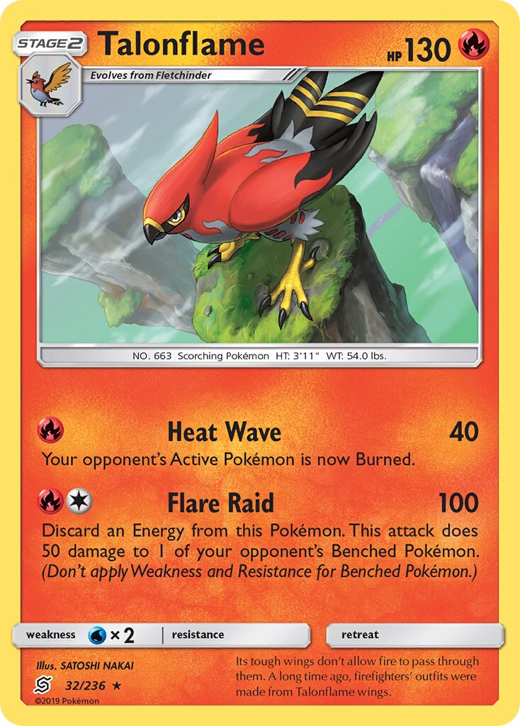 Talonflame 032/236 — Unified Minds (English Pokémon TCG card)