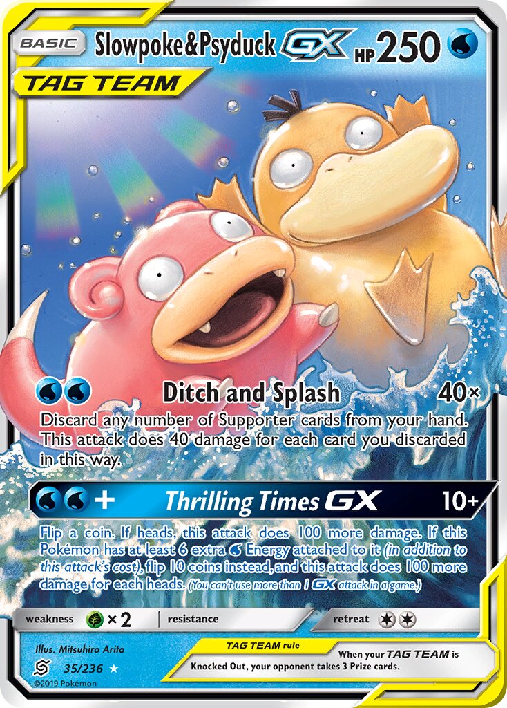 Slowpoke & Psyduck-GX 035/236 — Unified Minds (English Pokémon TCG card)