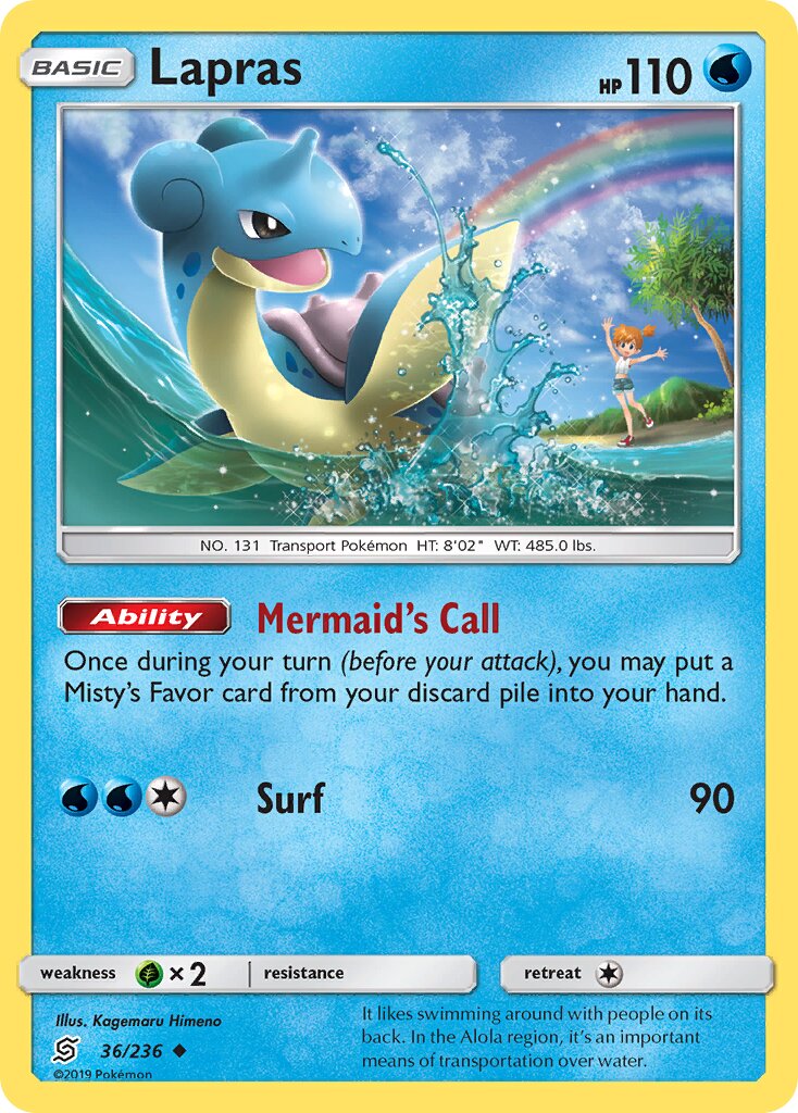 Lapras 036/236 — Unified Minds (English Pokémon TCG card)