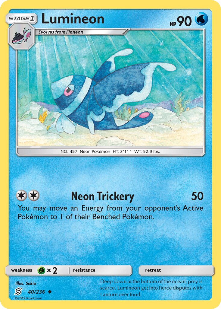 Lumineon 040/236 — Unified Minds (English Pokémon TCG card)