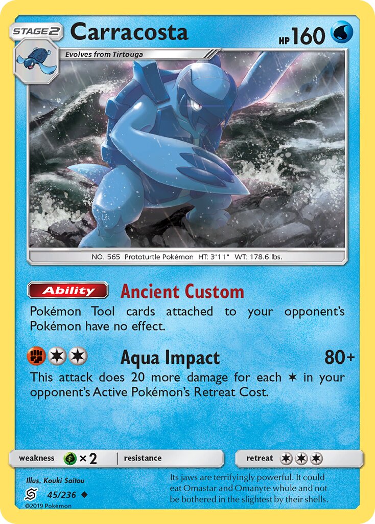 Carracosta 045/236 — Unified Minds (English Pokémon TCG card)