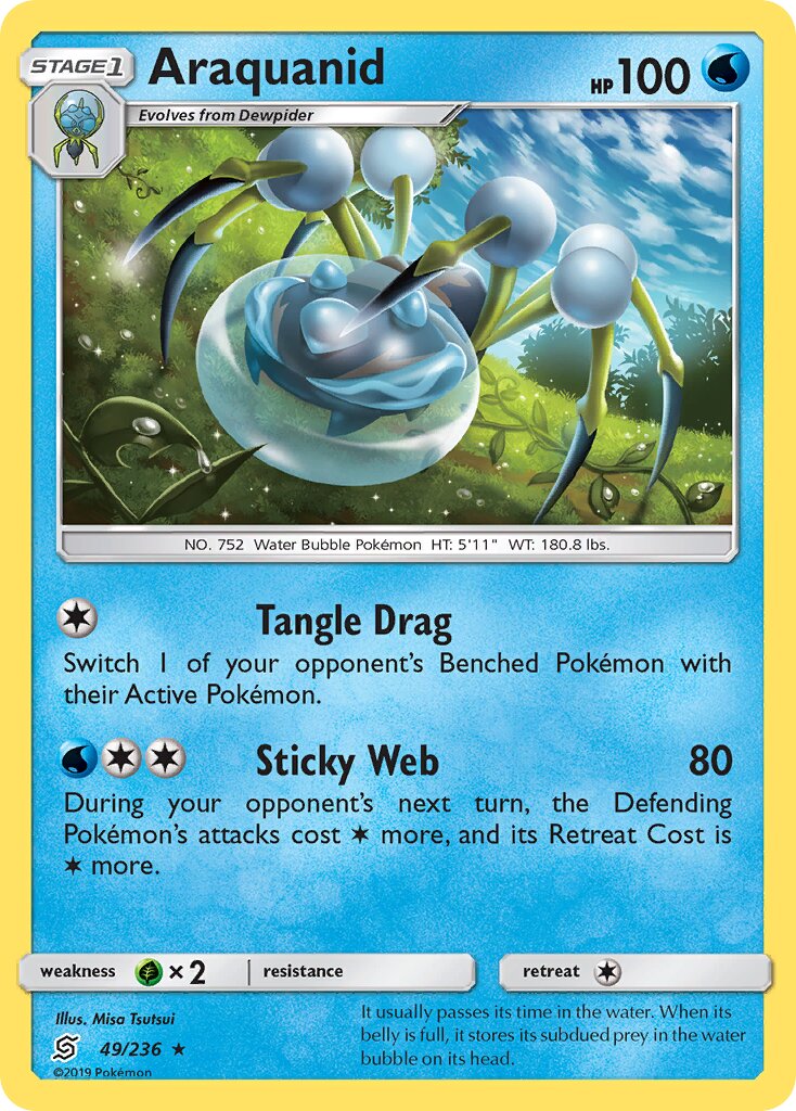 Araquanid 049/236 — Unified Minds (English Pokémon TCG card)