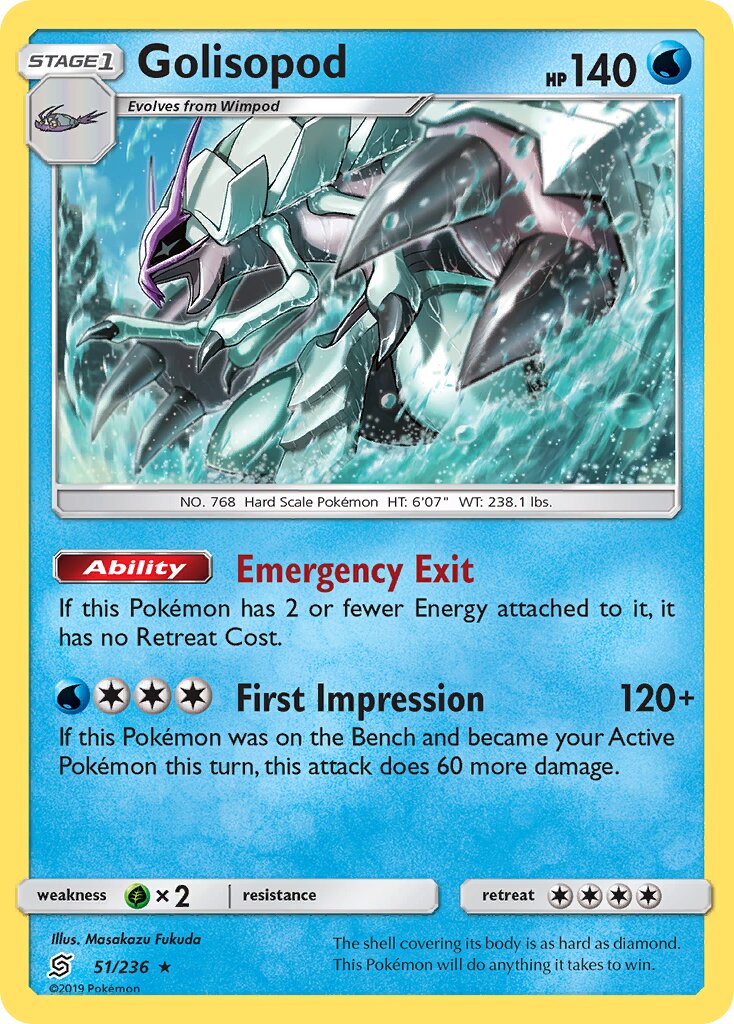 Golisopod 051/236 — Unified Minds (English Pokémon TCG card)