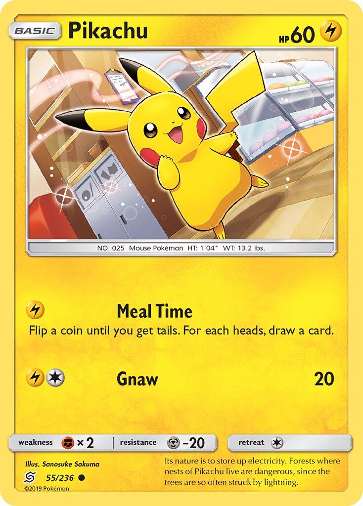 Pikachu 055/236 — Unified Minds (English Pokémon TCG card)