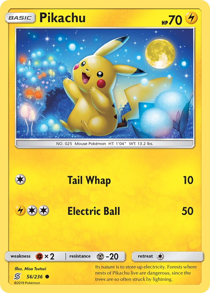 Pikachu 056/236 — Unified Minds (English Pokémon TCG card)